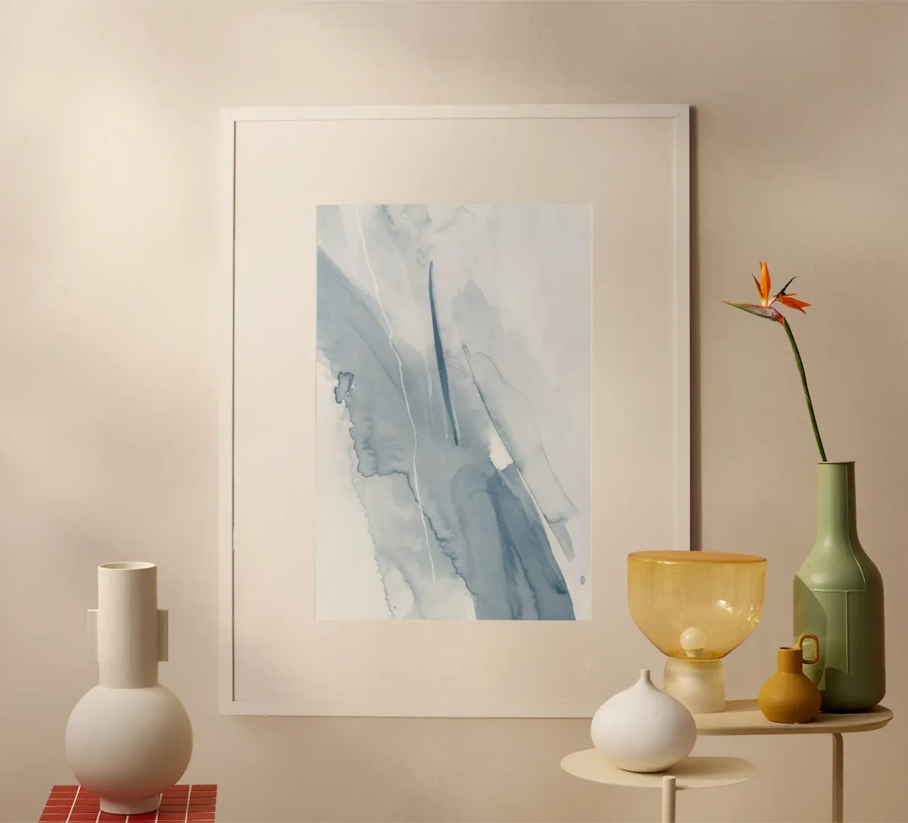 Pinselstriche Blautöne 1 Hahnemühle von NouveauPrints