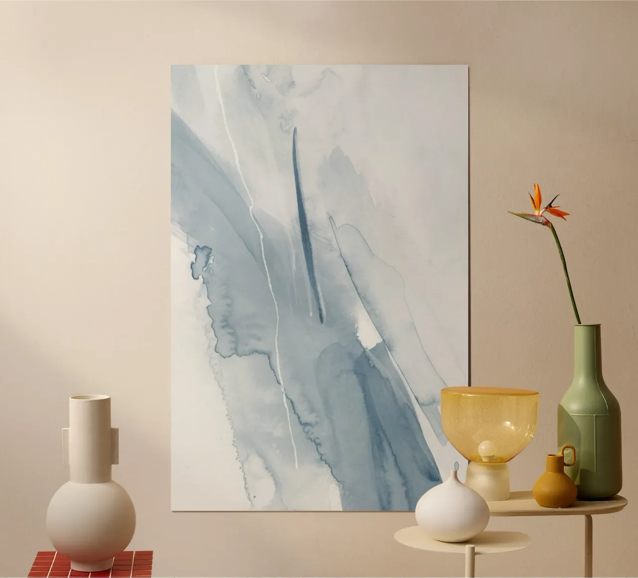Pinselstriche Blautöne 1 Hahnemühle von NouveauPrints