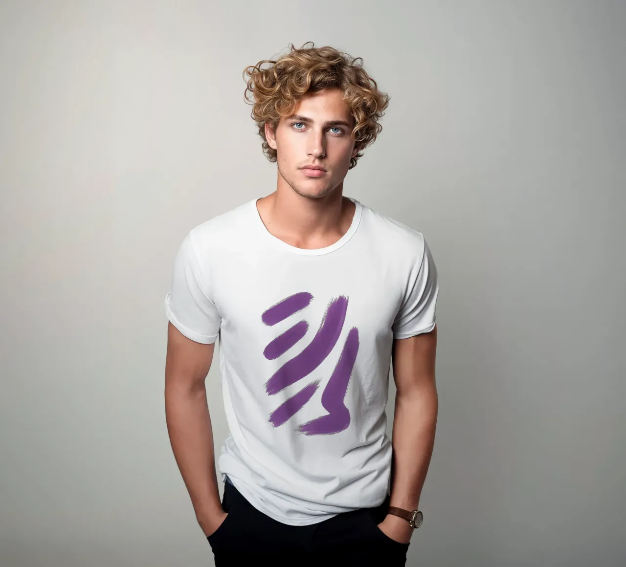 Espressione in viola t-shirt da SMPLE