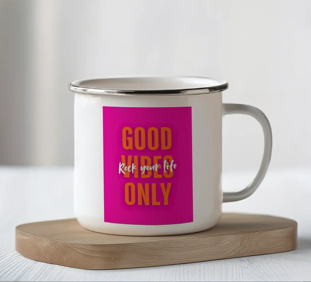 Good Vibes Only - Rock your life tazza in smalto da DigiWunderwerk