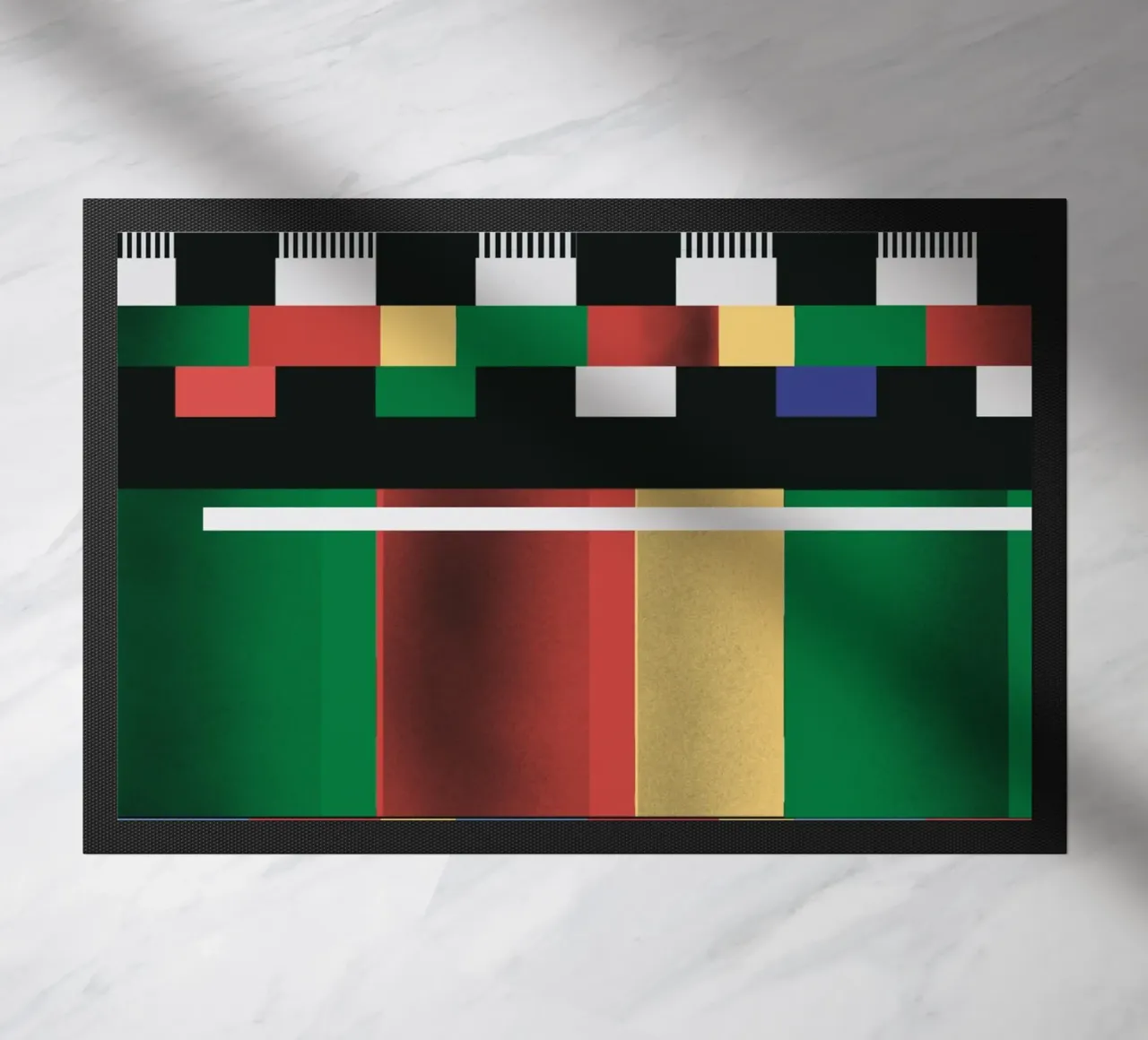 Glitches pattern 01 doormat by Little Dean