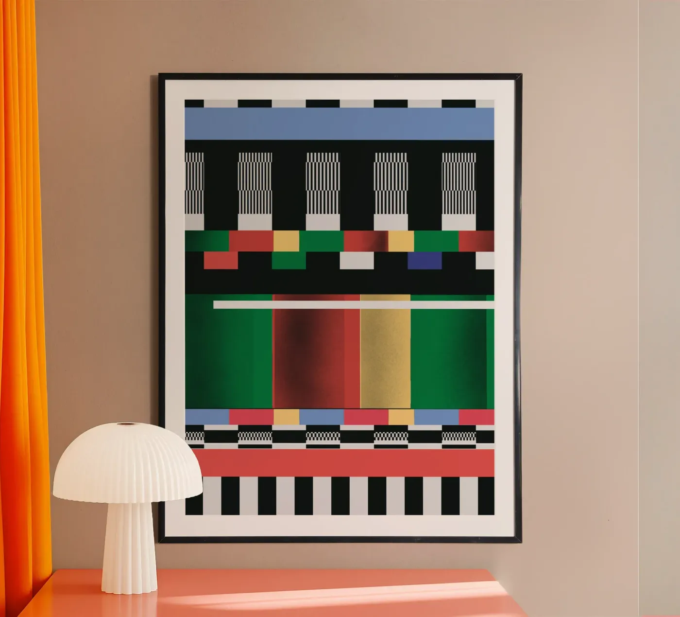 Glitches pattern 01 poster van Little Dean