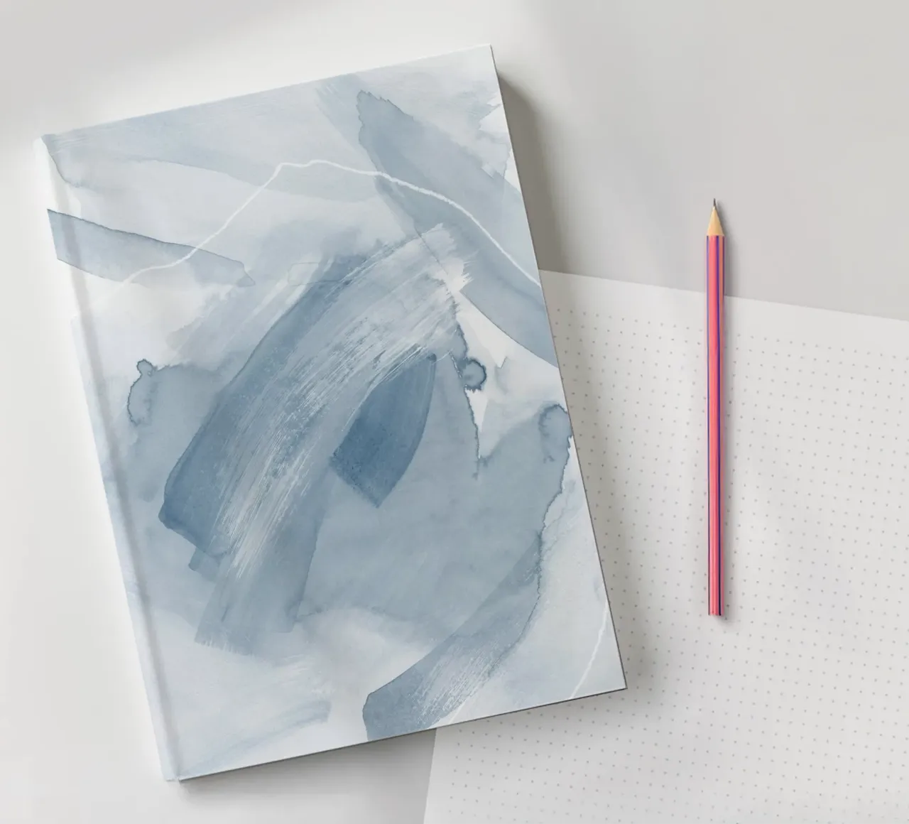 Brush strokes blue tones 2 notebook by NouveauPrints