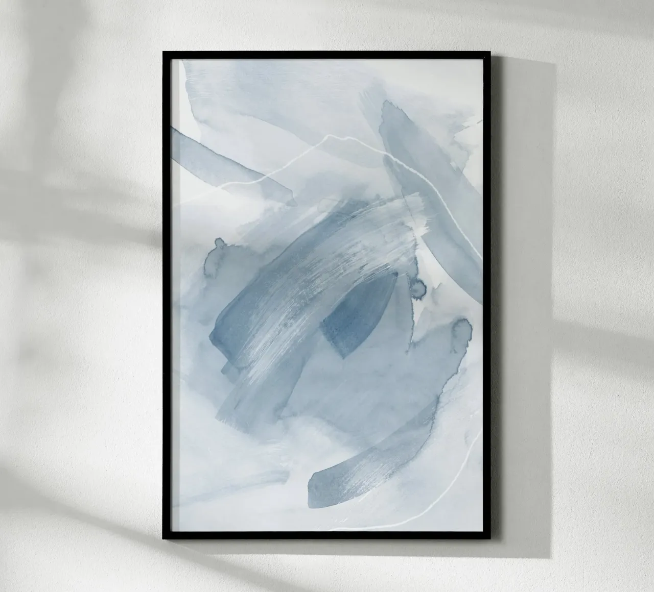 Pennellate di toni blu 2 poster con telaio in alluminio da NouveauPrints