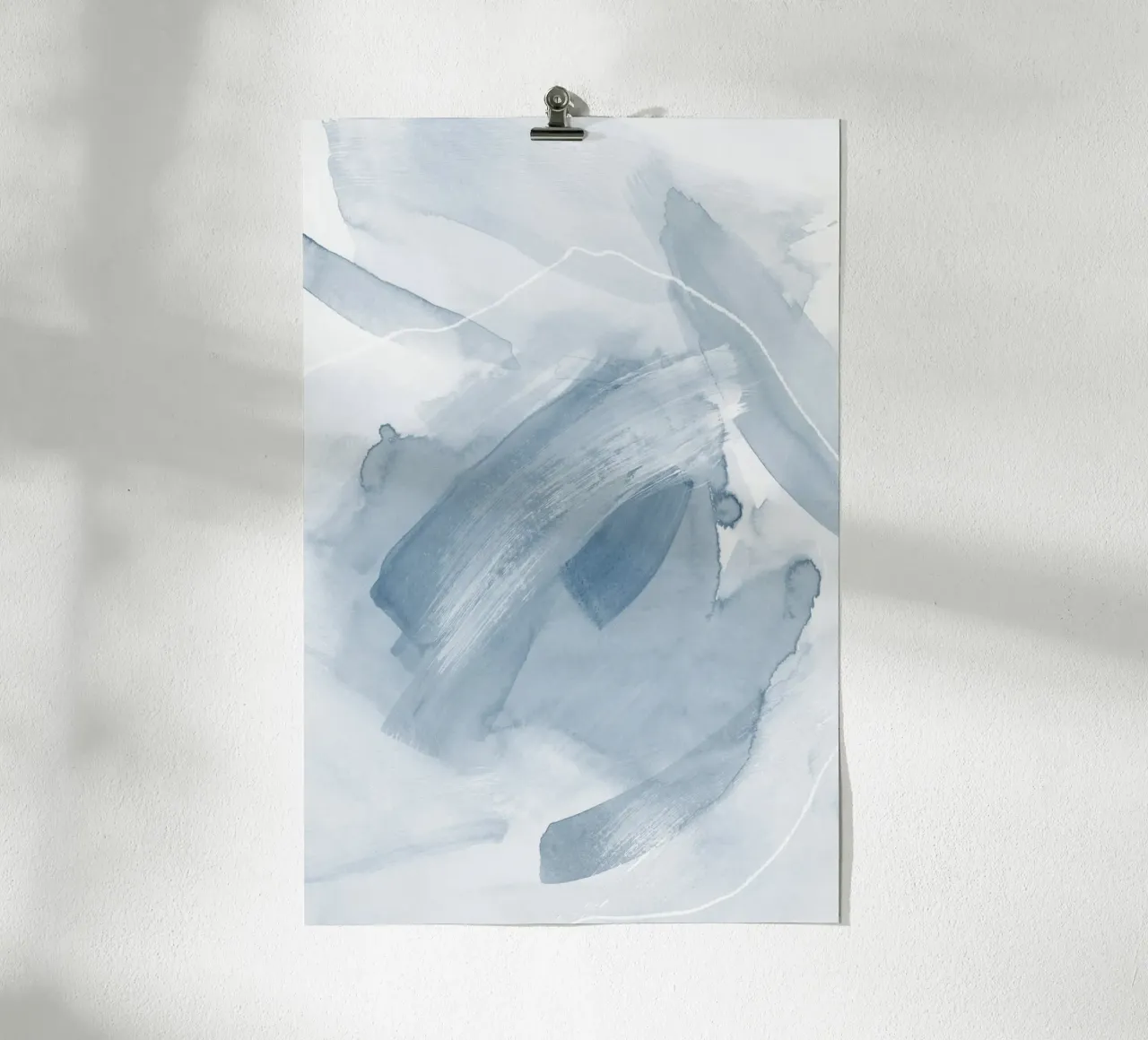 Pennellate di toni blu 2 poster con telaio in alluminio da NouveauPrints
