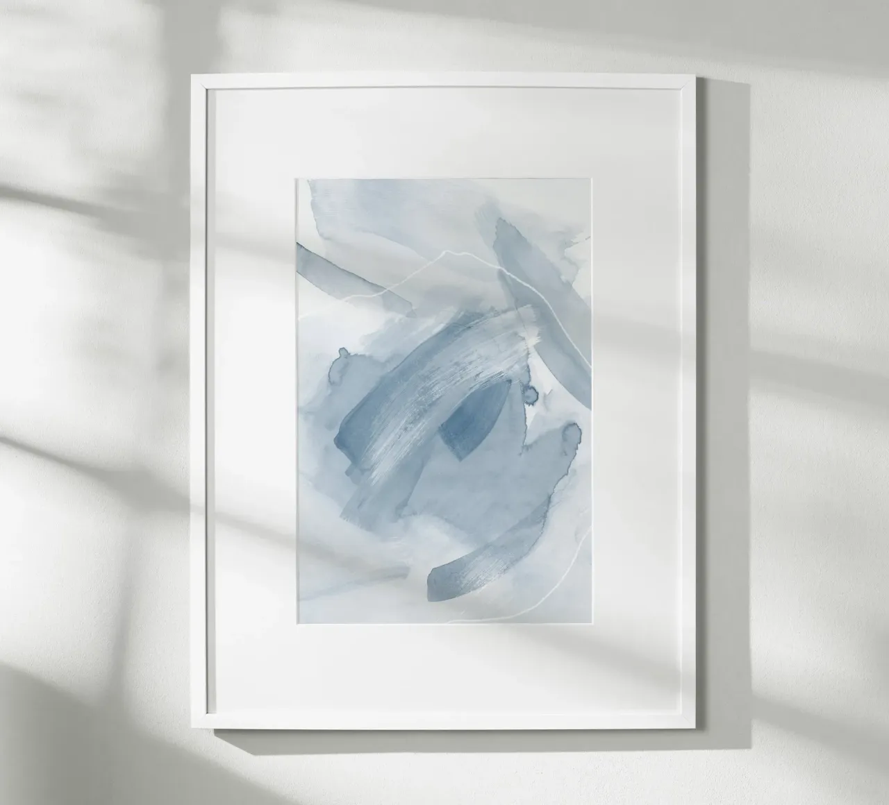 Pennellate di toni blu 2 poster con telaio in alluminio da NouveauPrints