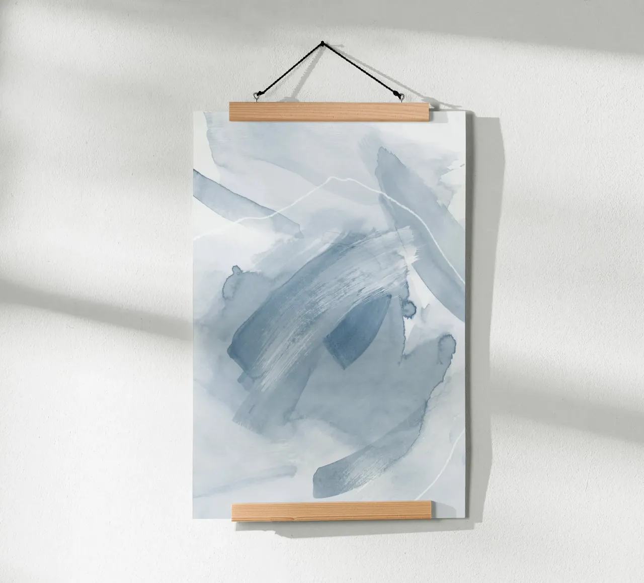 Pennellate di toni blu 2 poster con telaio in alluminio da NouveauPrints