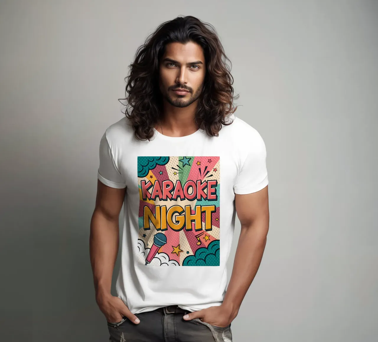 Design pop art per una serata karaoke retrò t-shirt da Jester Krew Art