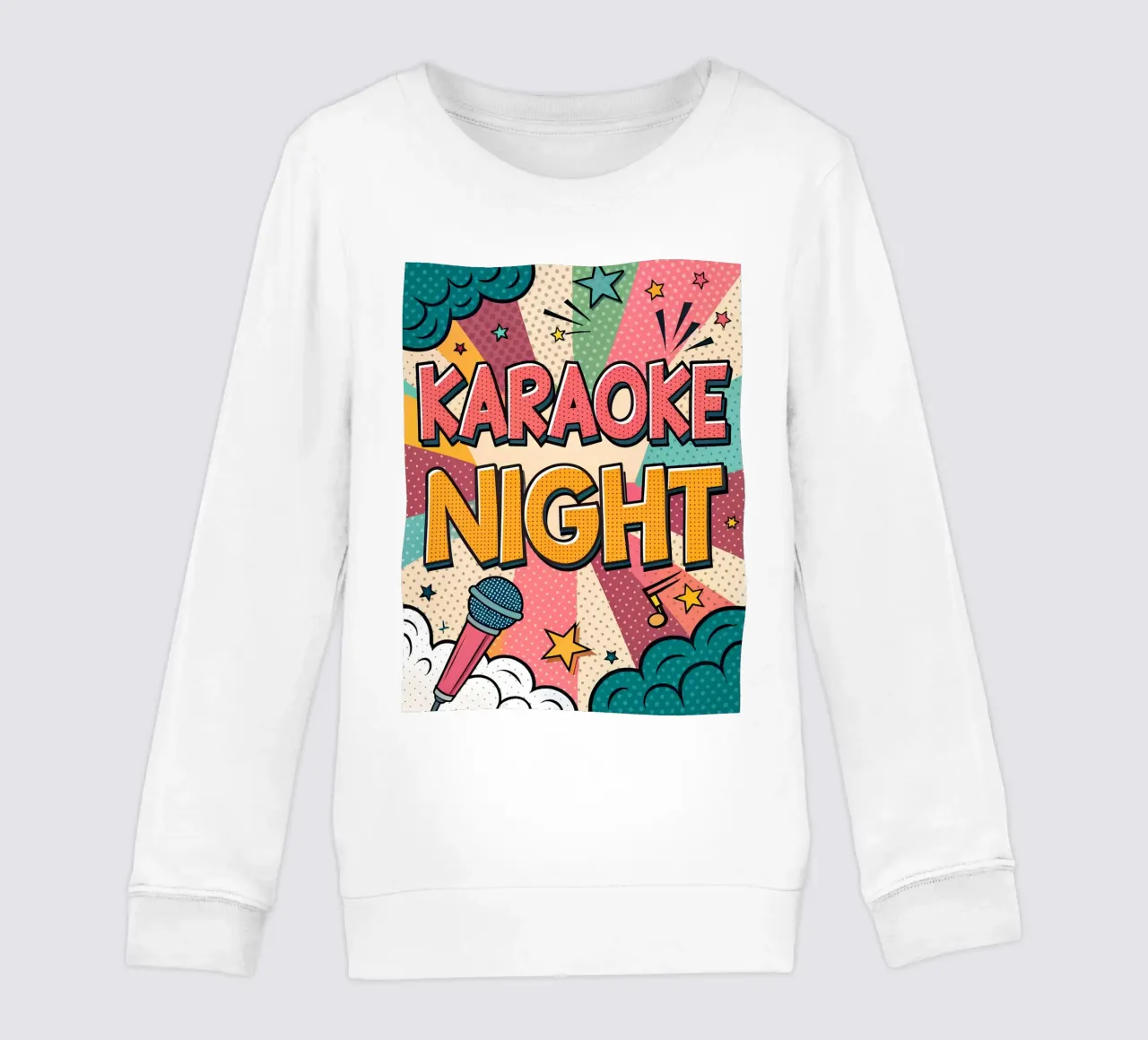 Design pop art per una serata karaoke retrò felpa bambino da Jester Krew Art