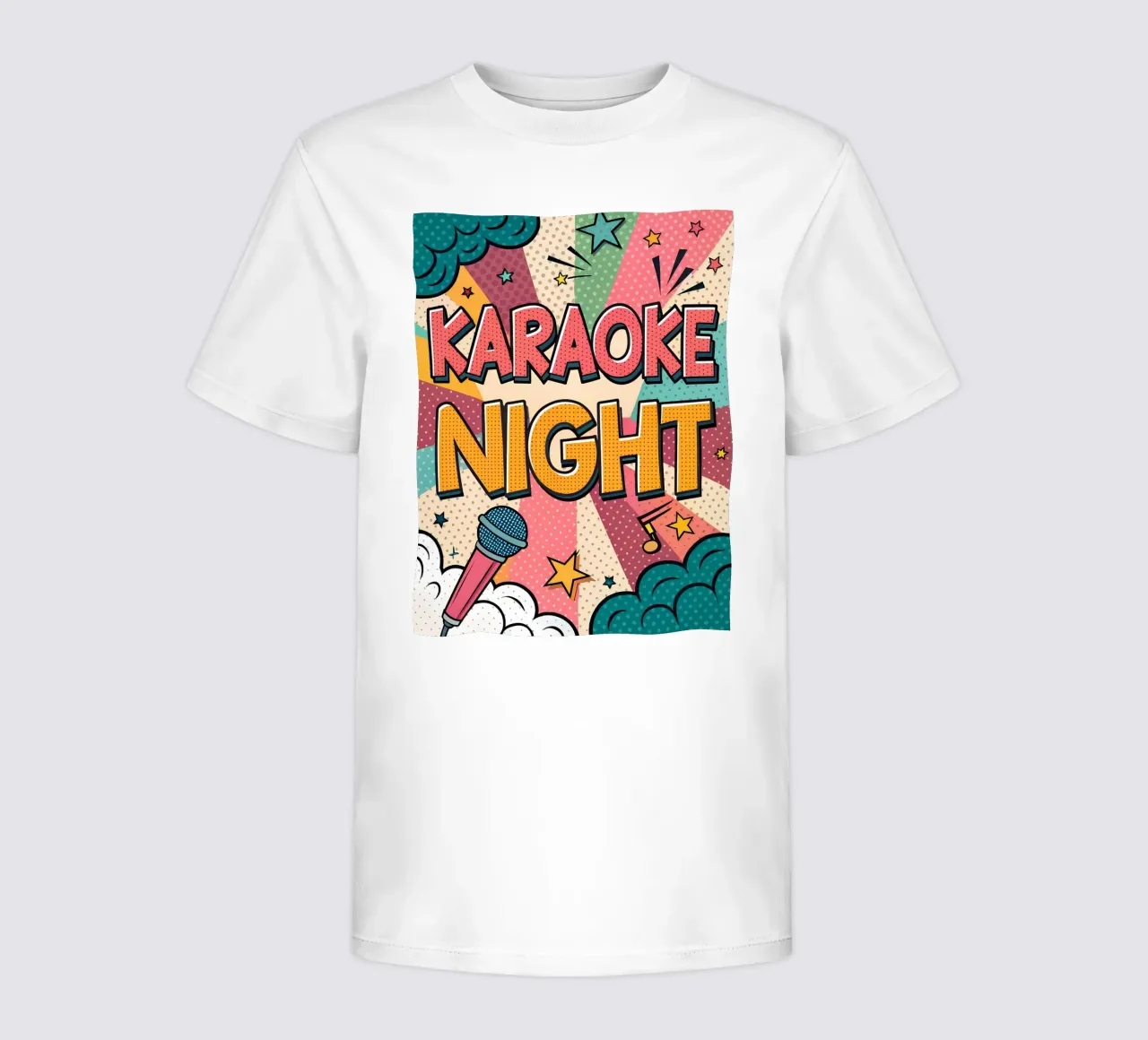 Design pop art per una serata karaoke retrò t-shirt bambini da Jester Krew Art