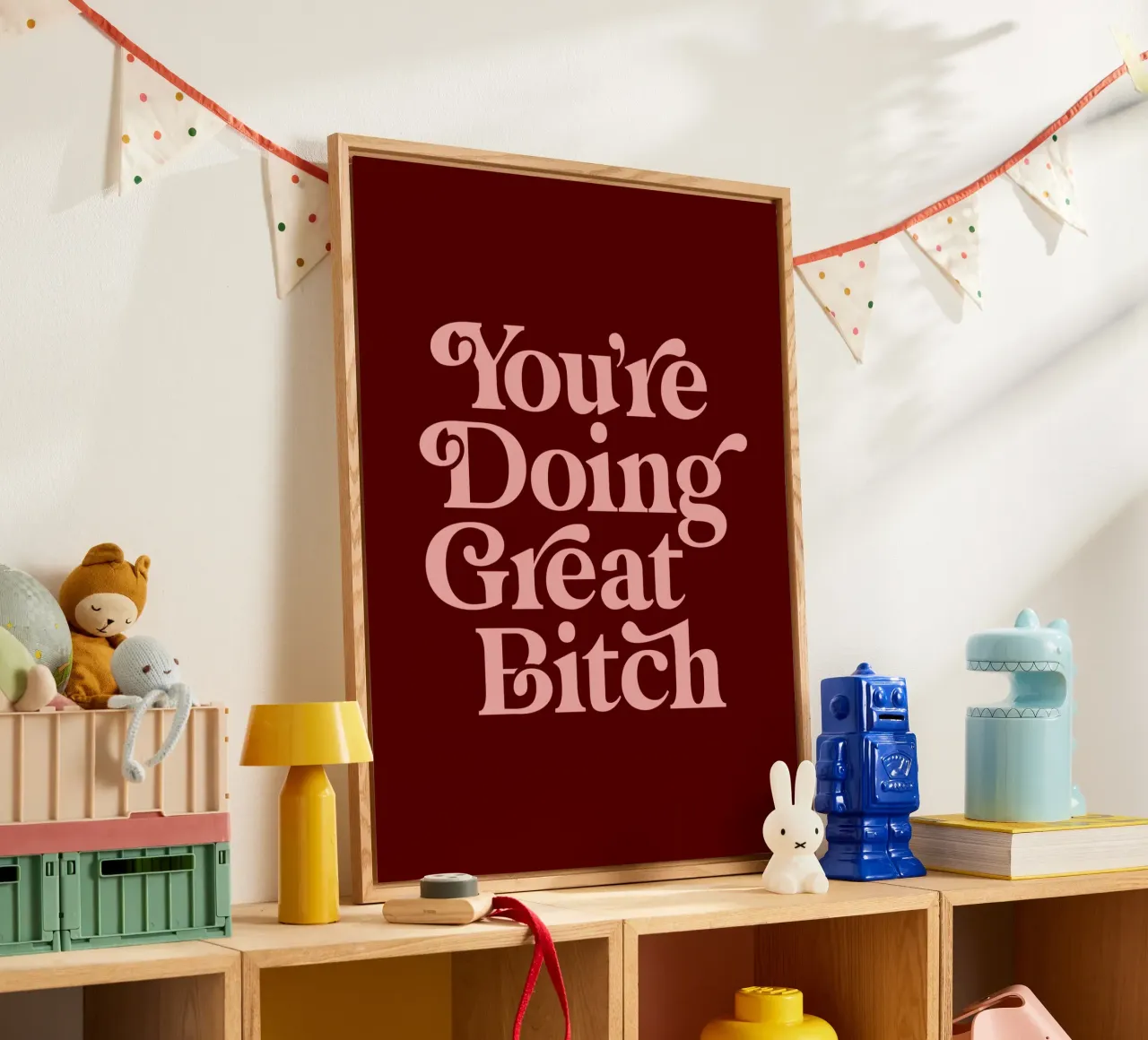 You're Doing Great Bitch Sassy Typography Print Design plexiglass da THE MOTIVATED TYPE