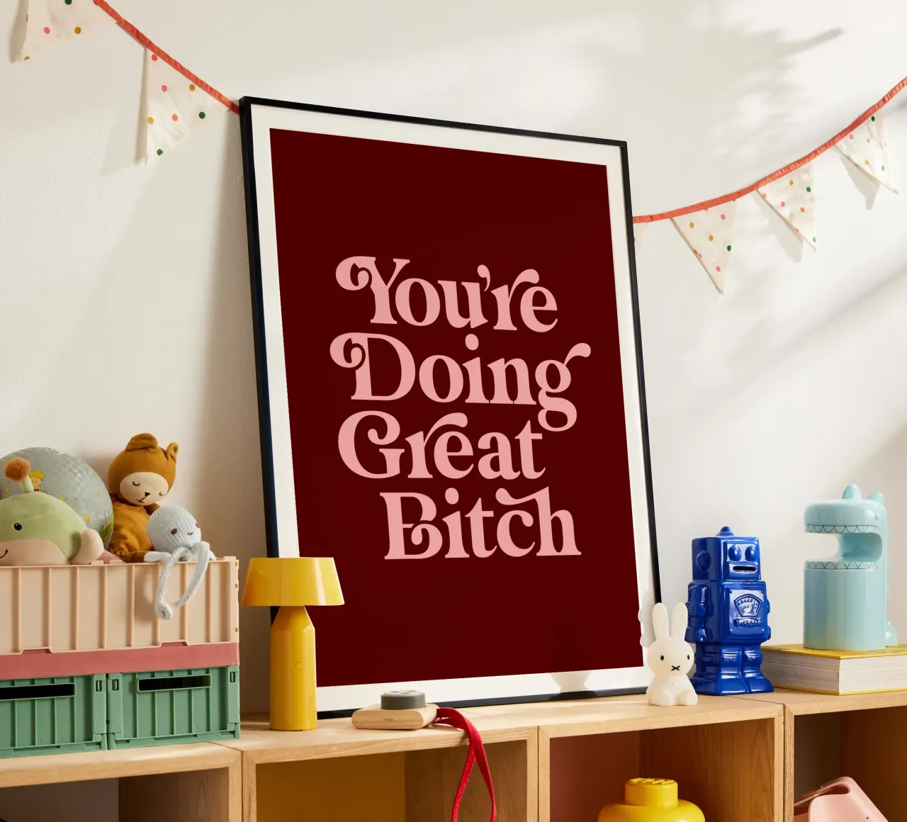 You're Doing Great Bitch Sassy Typography Print Design poster da THE MOTIVATED TYPE
