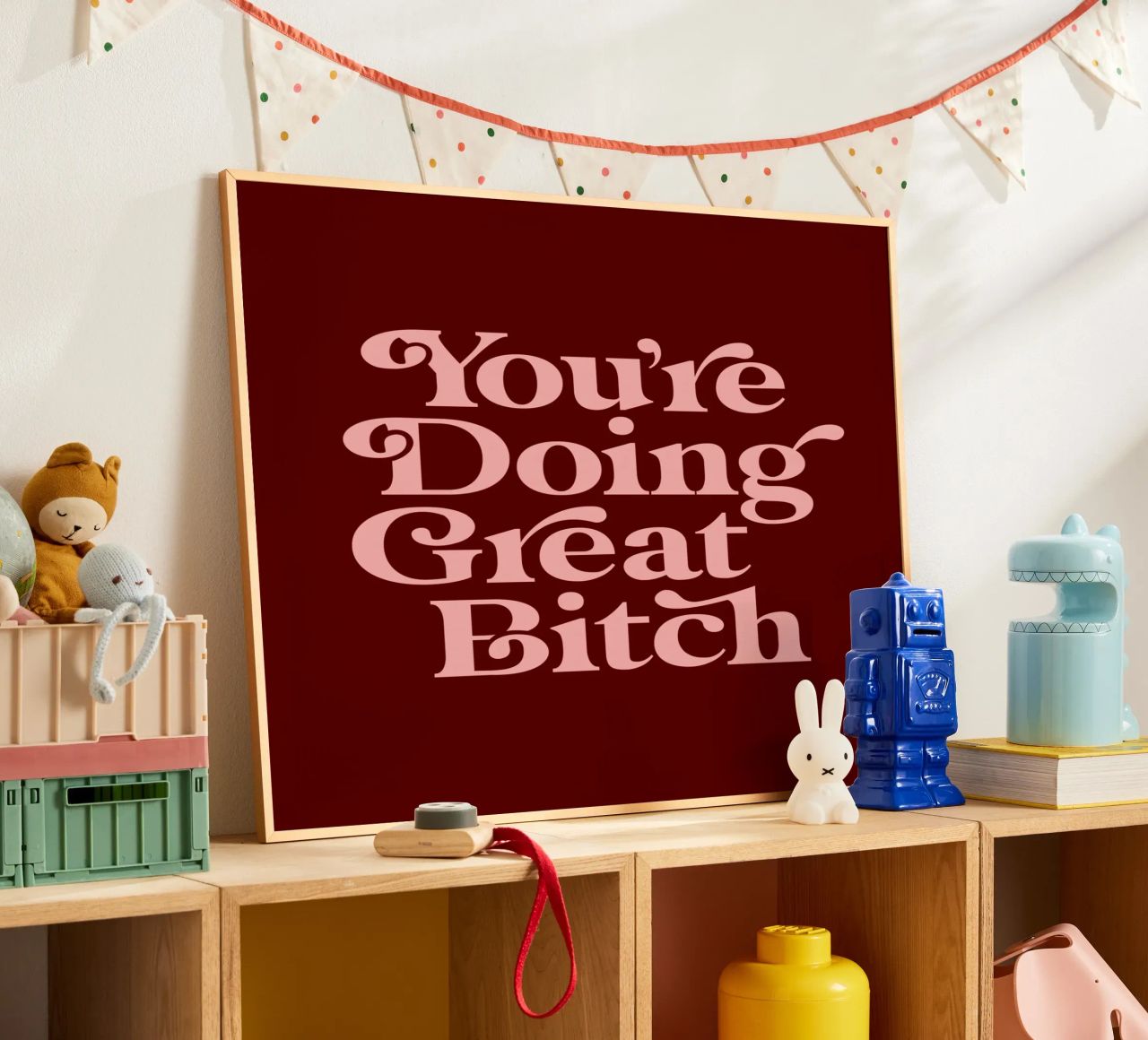 You're Doing Great Bitch Sassy Typography Print Design poster da THE MOTIVATED TYPE
