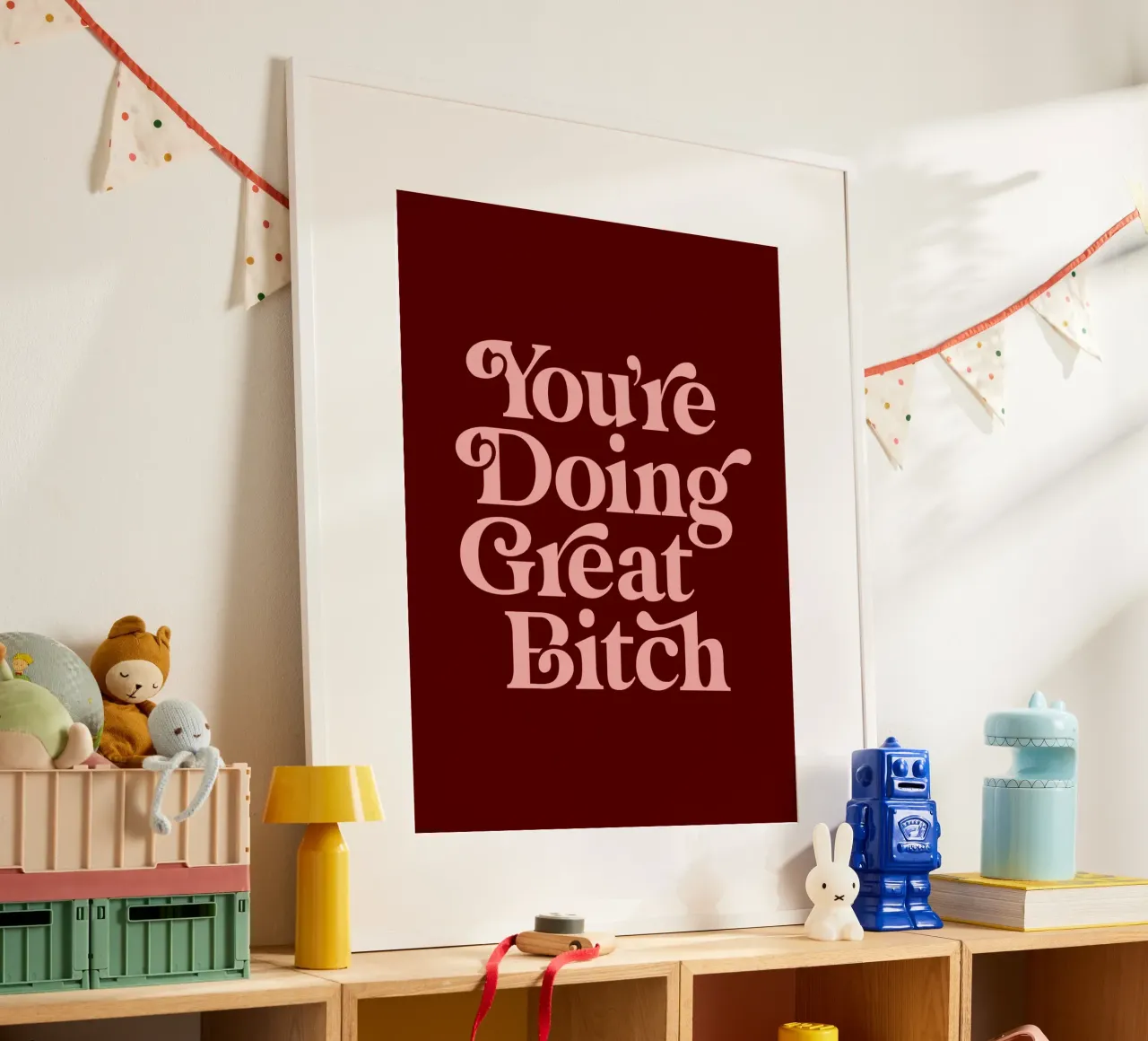 You're Doing Great Bitch Sassy Typography Print Design poster da THE MOTIVATED TYPE