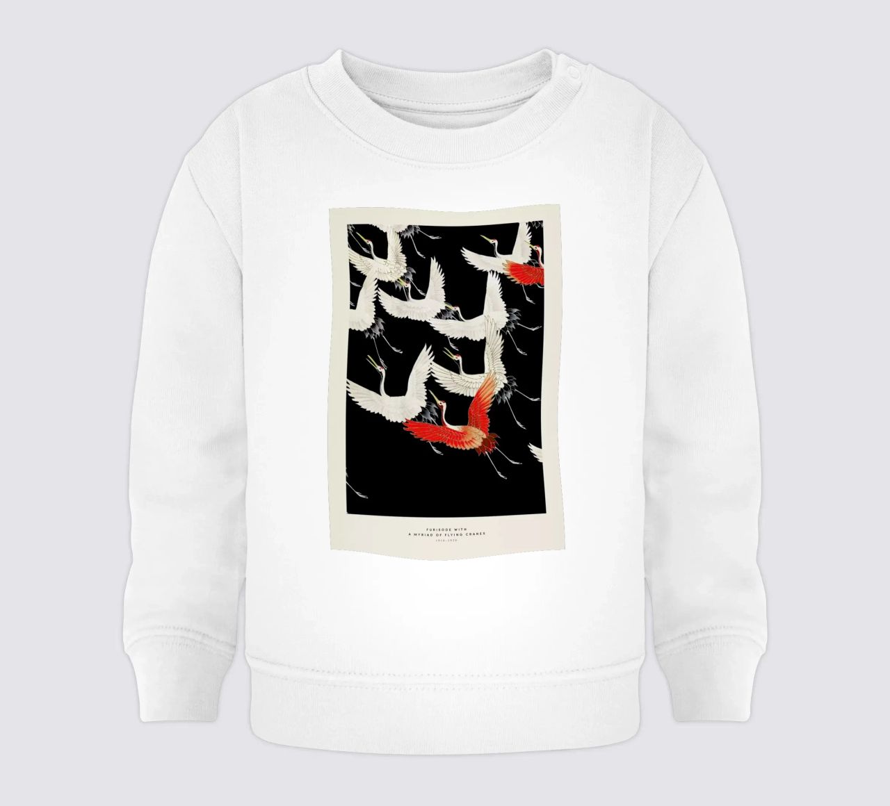 Furisode with a Myriad of Flying Cranes felpa neonato da Vintage by JUNIQE