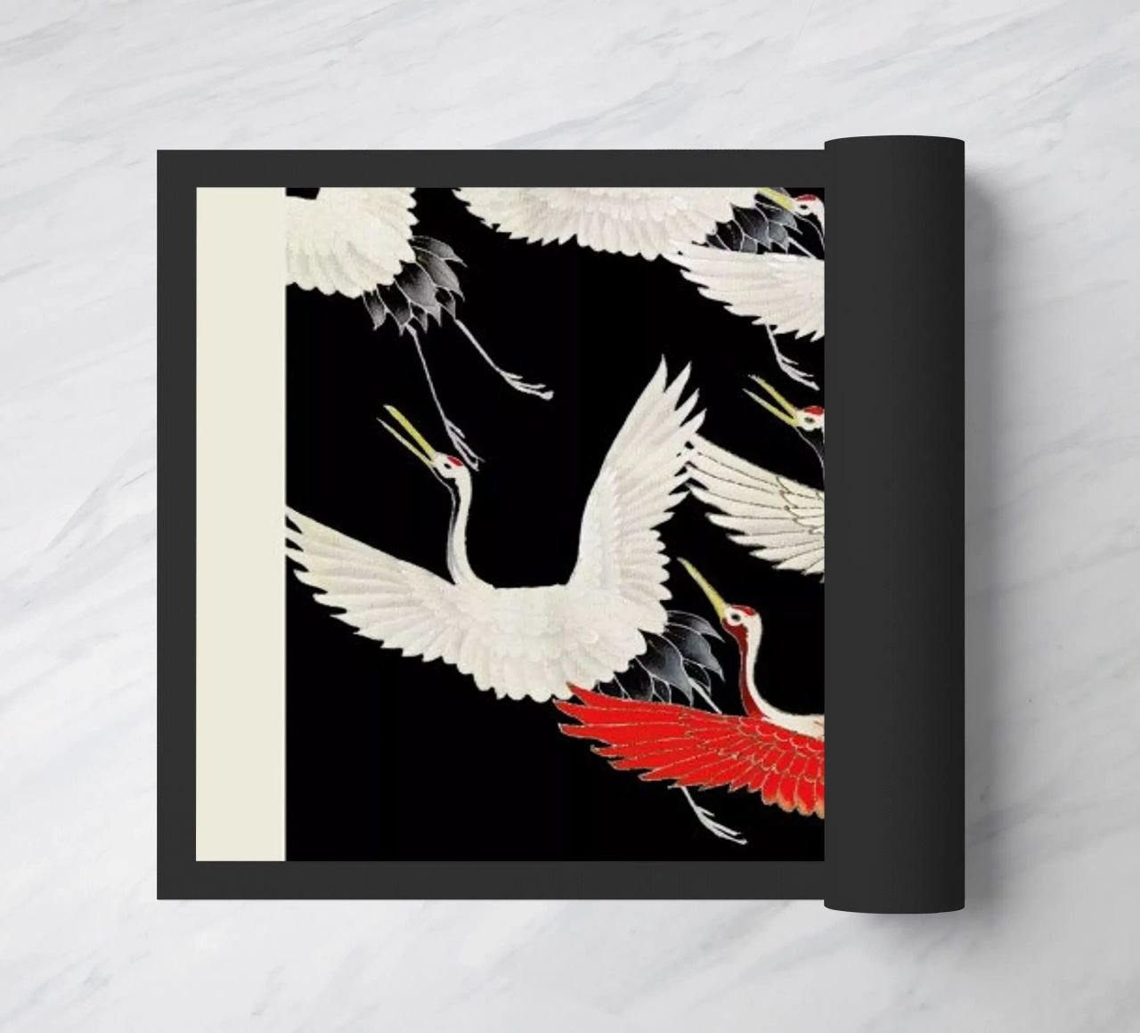 Furisode with a Myriad of Flying Cranes zerbino da Vintage by JUNIQE