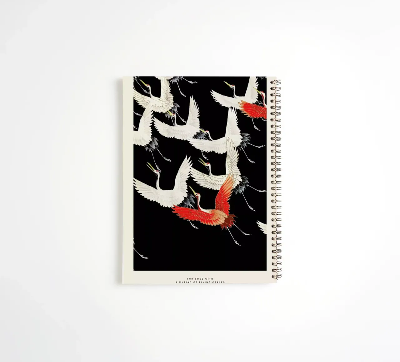 Furisode with a Myriad of Flying Cranes spiral notebook by Vintage by JUNIQE