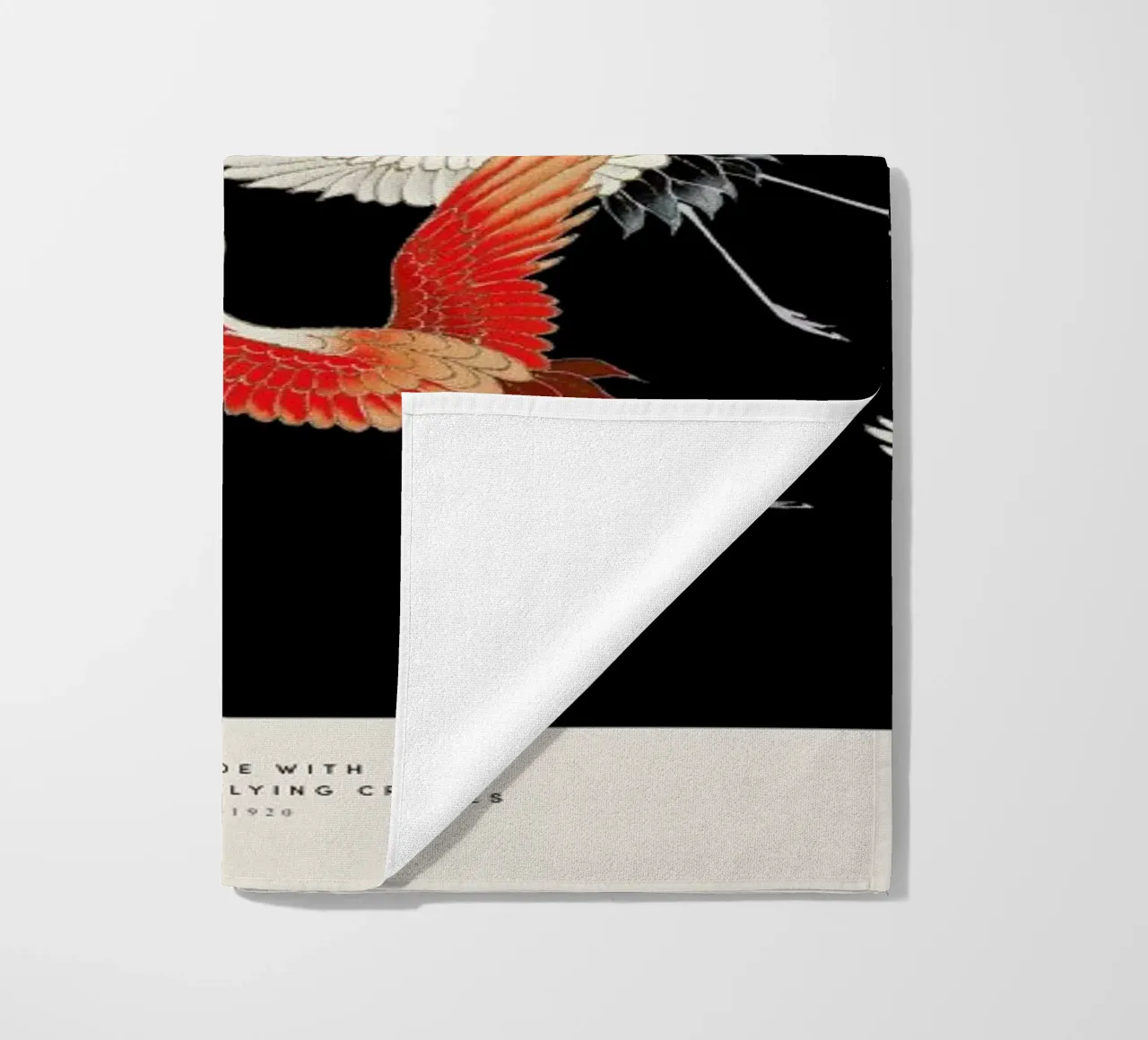 Furisode with a Myriad of Flying Cranes telo mare da Vintage by JUNIQE