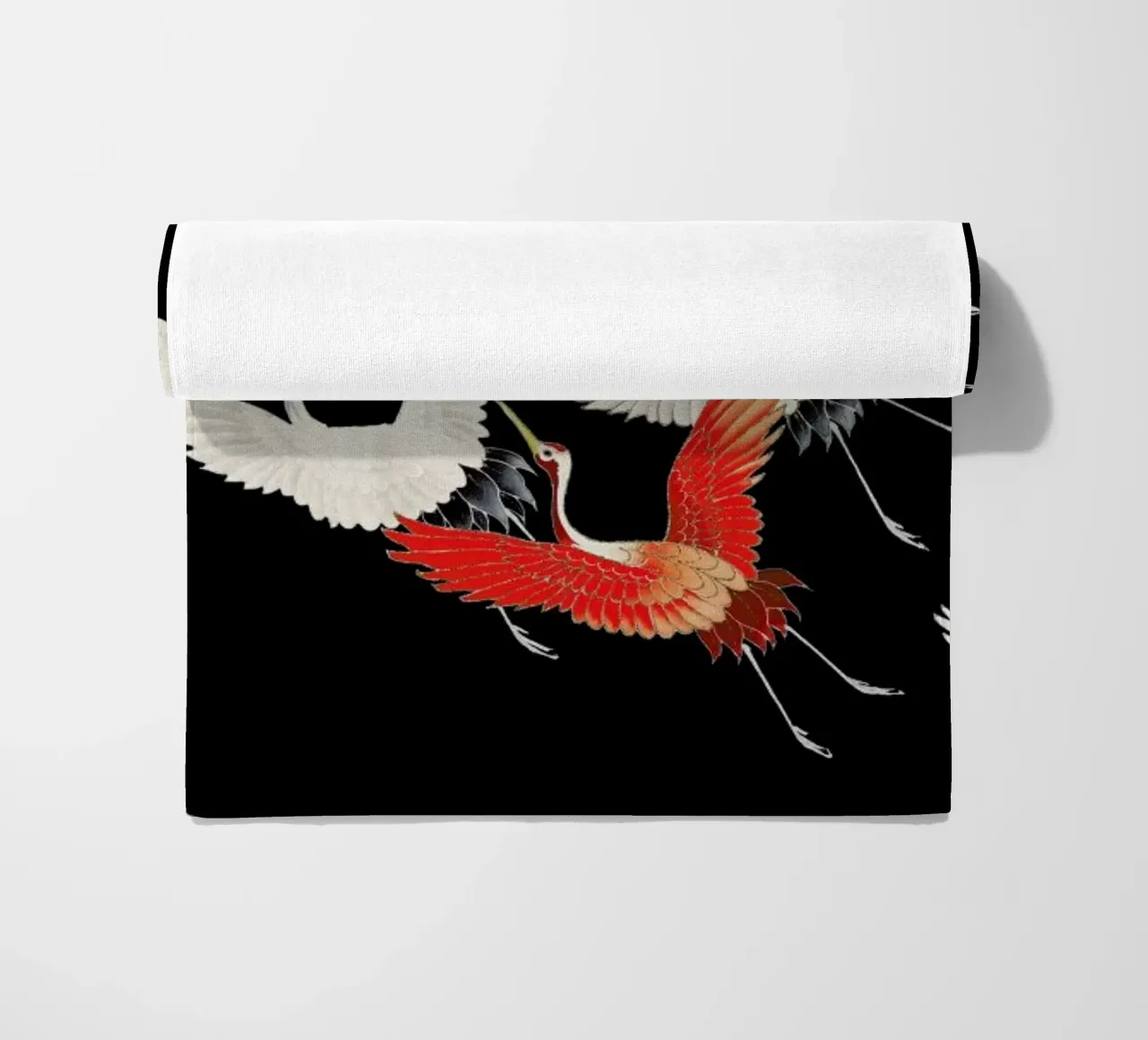 Furisode with a Myriad of Flying Cranes telo mare da Vintage by JUNIQE