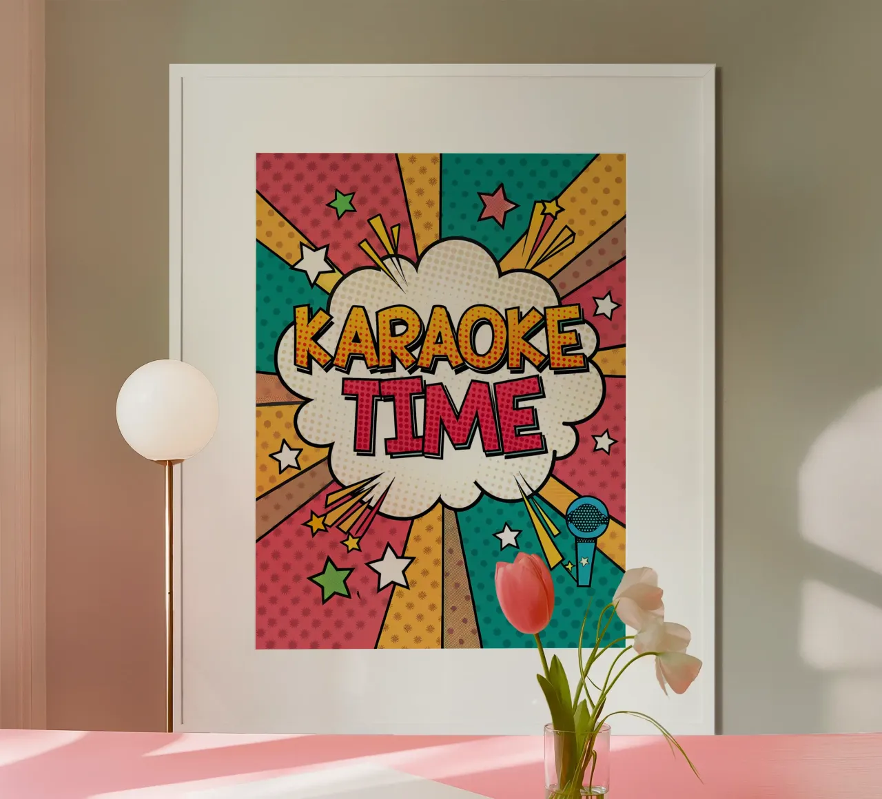Karaoke Time in stile fumetto retrò carta hahnemühle da Jester Krew Art