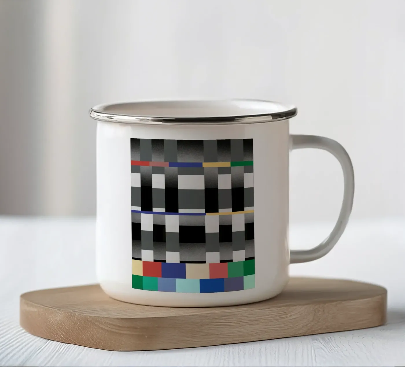 Glitches pattern 02 enamel mug by Little Dean