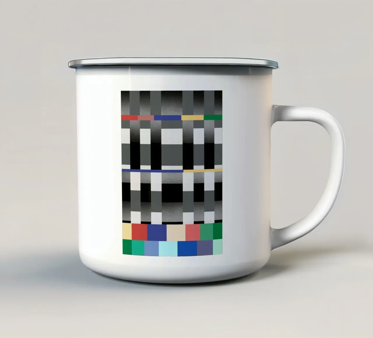 Glitches pattern 02 enamel mug by Little Dean