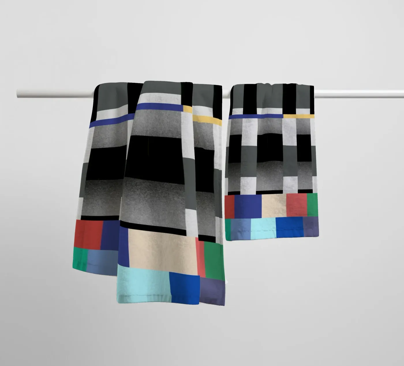Glitches pattern 02 towel by Little Dean