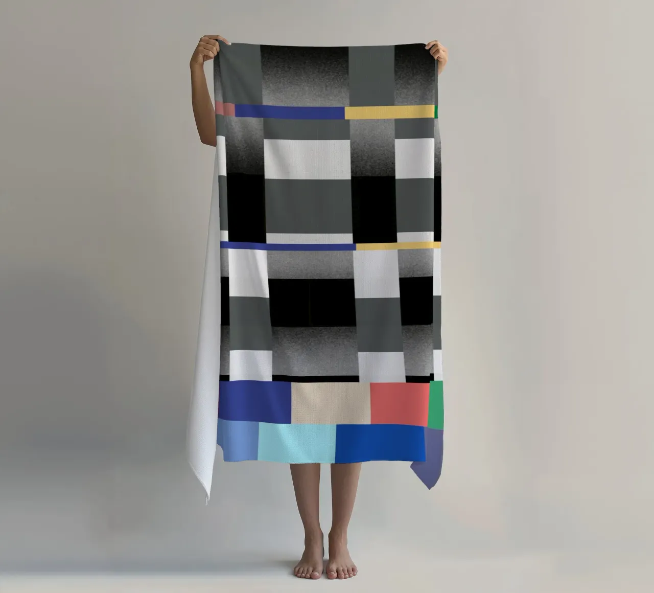 Glitches pattern 02 beach towel by Little Dean