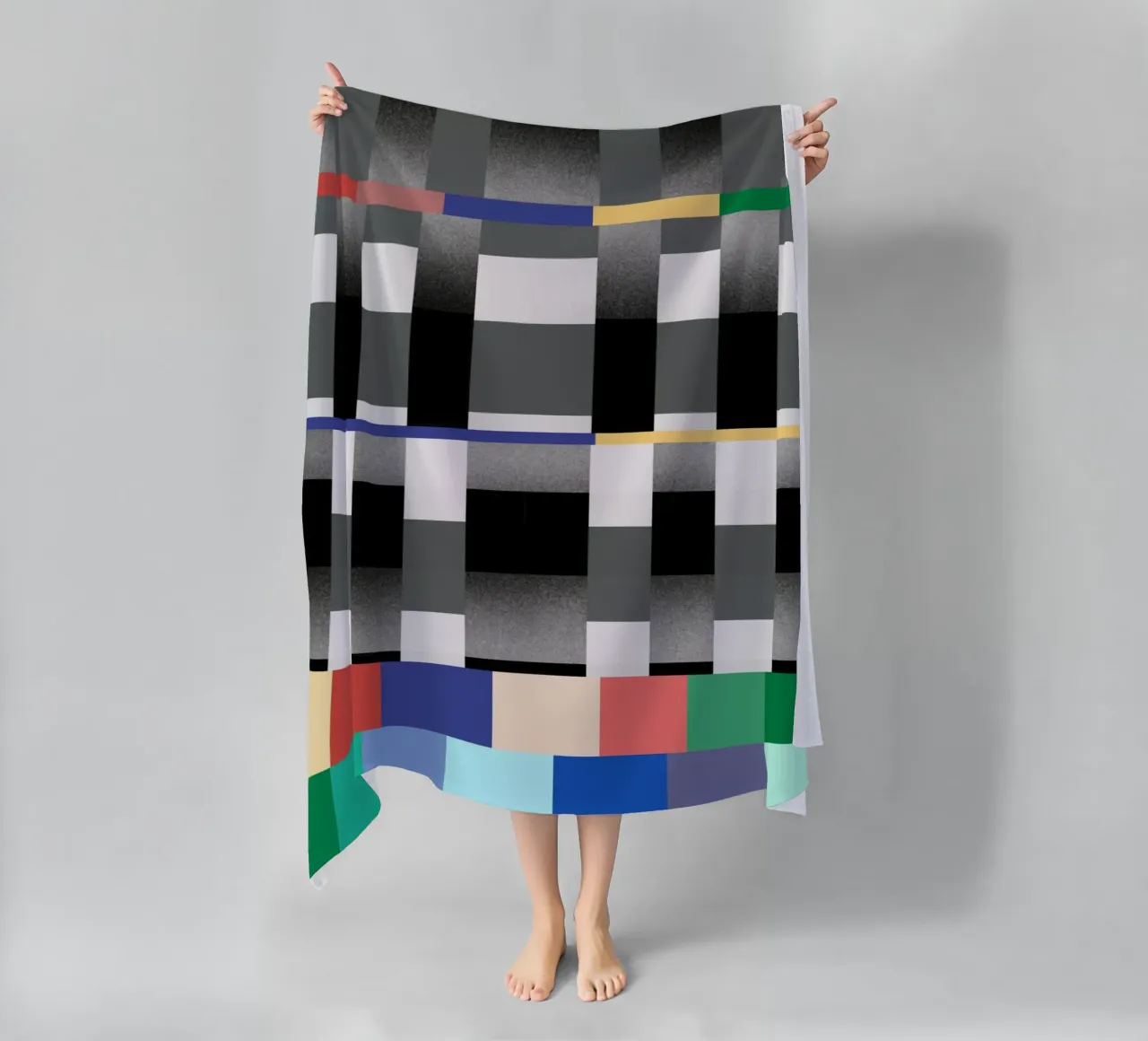 Glitches pattern 02 beach towel by Little Dean