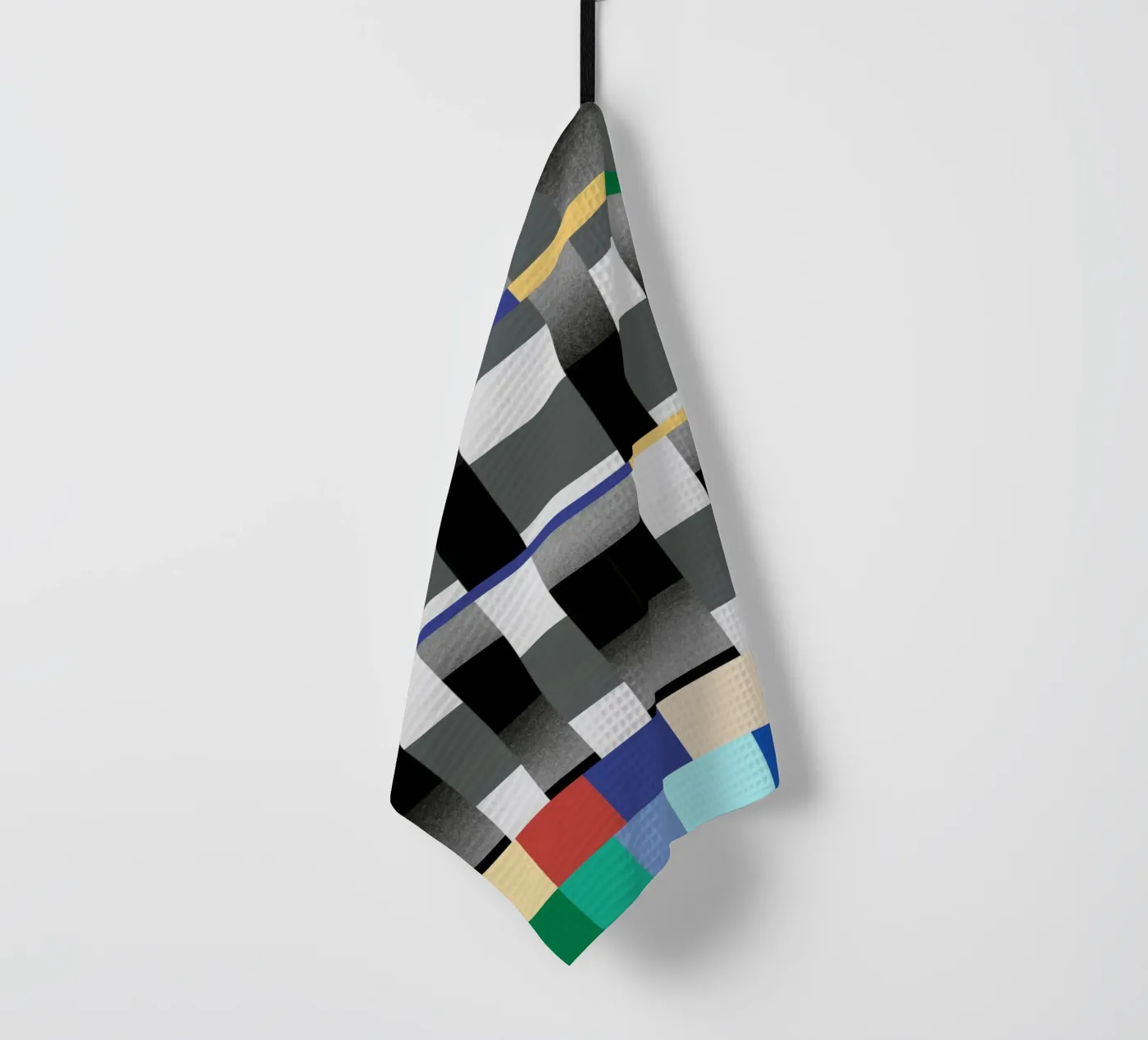 Glitches pattern 02 tea towel by Little Dean