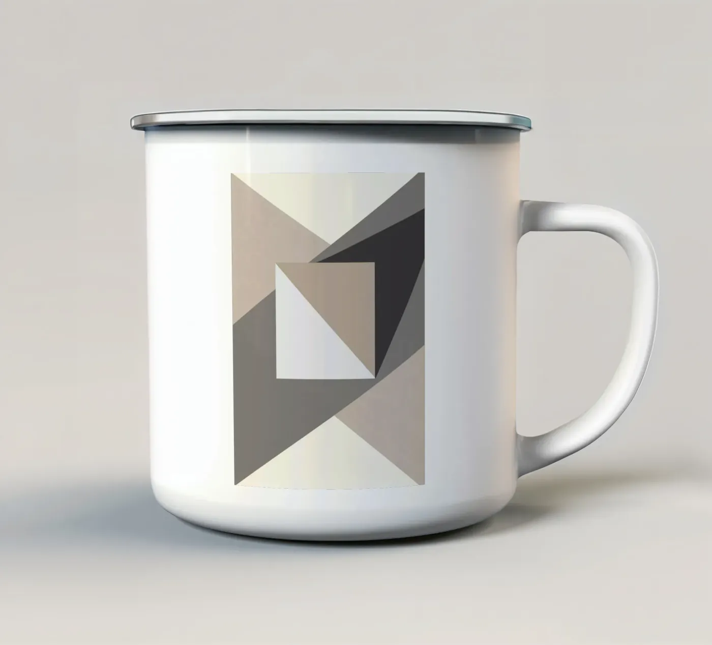 Composition square enamel mug by Little Dean