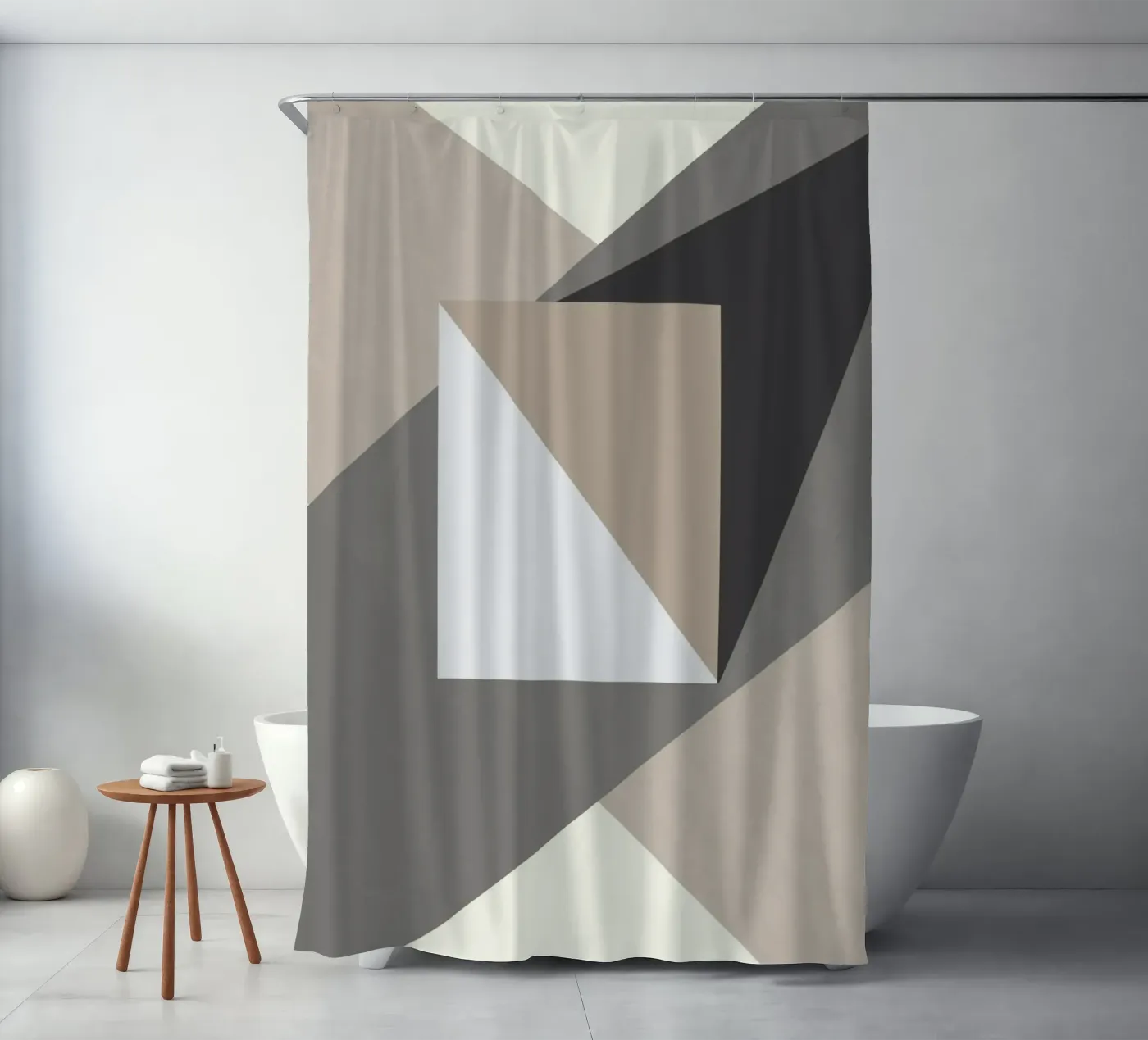 Composition square shower curtain by Little Dean