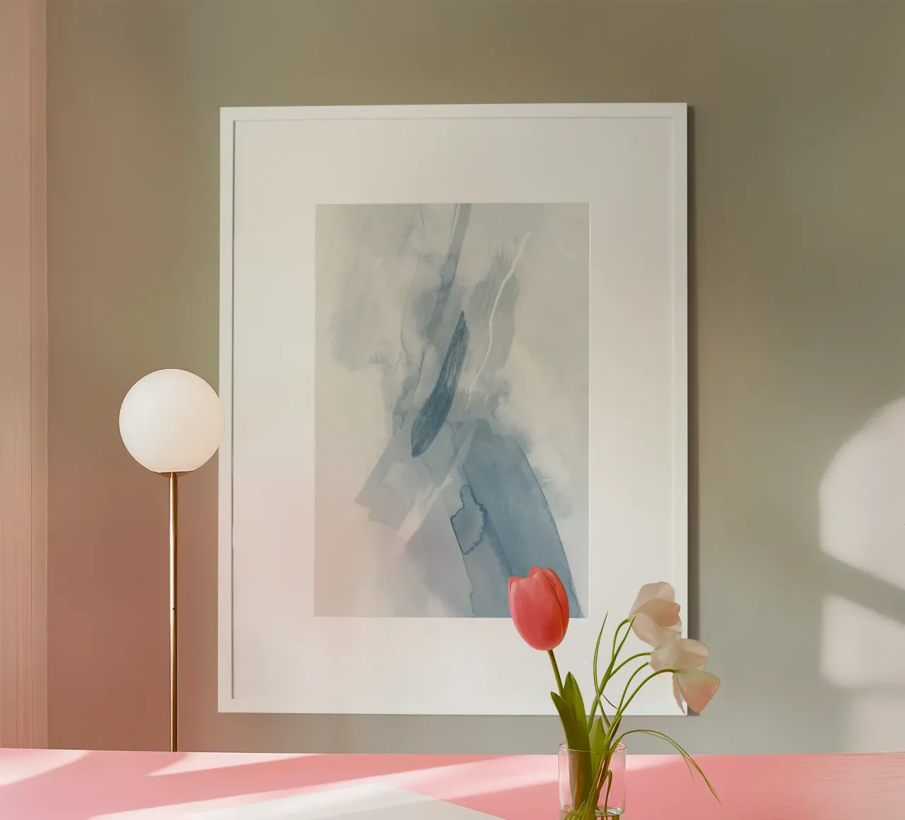 Pinselstriche Blautöne 3 Hahnemühle von NouveauPrints