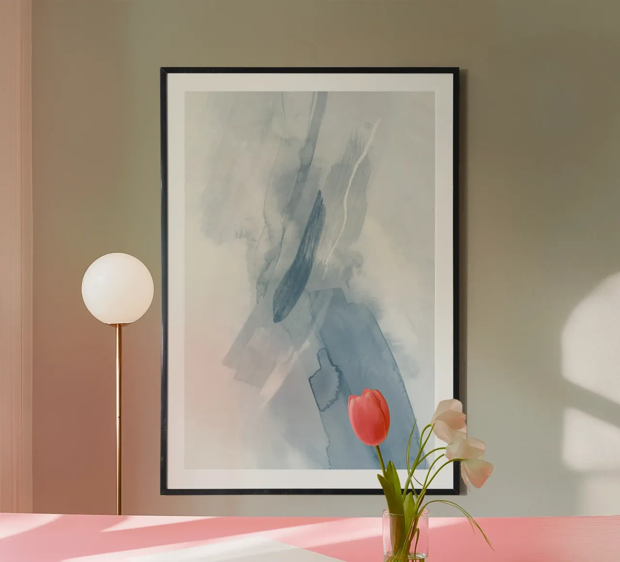 Pinselstriche Blautöne 3 Hahnemühle von NouveauPrints