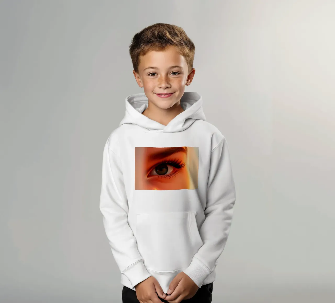 Impresionante primer plano del ojo de una mujer con iluminación suave sudadera con capucha para niño de DesignDoodle