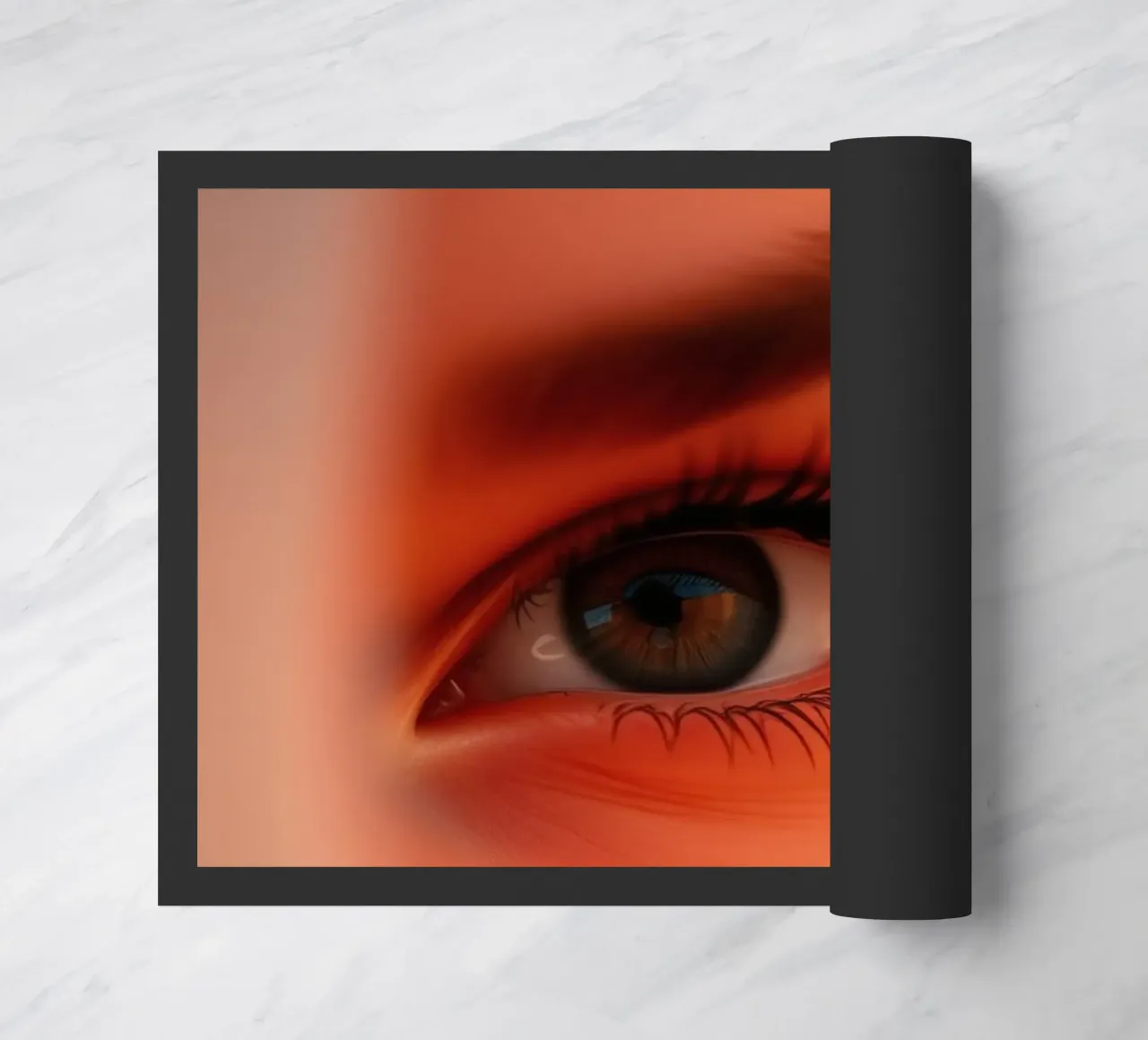 Primo piano di un occhio di donna con illuminazione soffusa zerbino da DesignDoodle