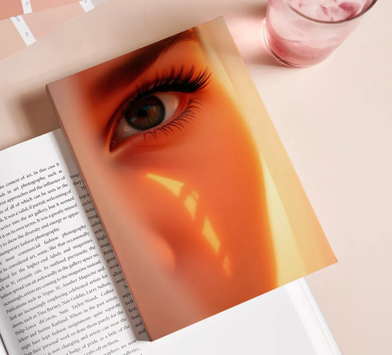 Stunning close-up of a woman's eye with soft lighting notebook by DesignDoodle