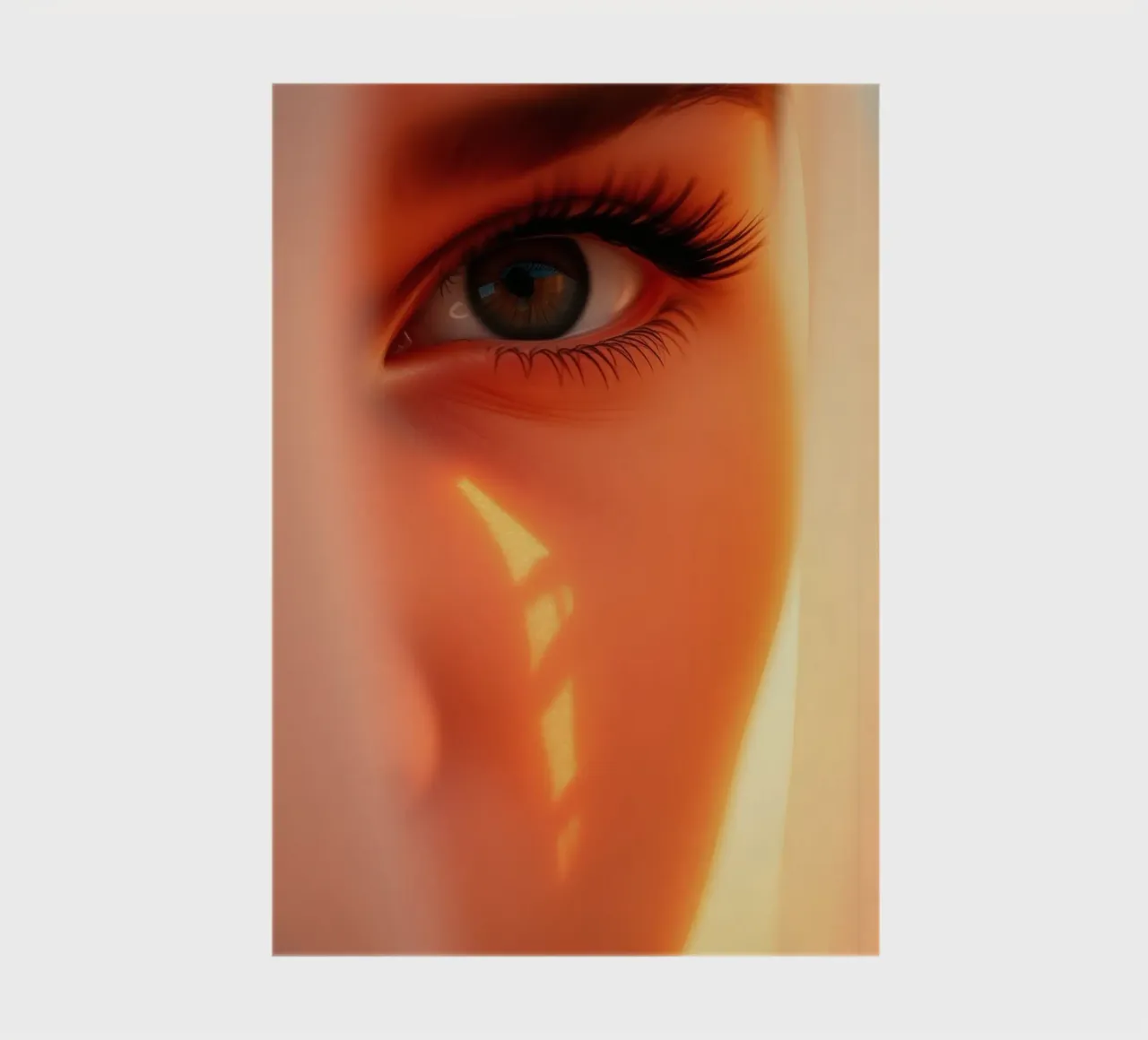 Stunning close-up of a woman's eye with soft lighting notebook by DesignDoodle