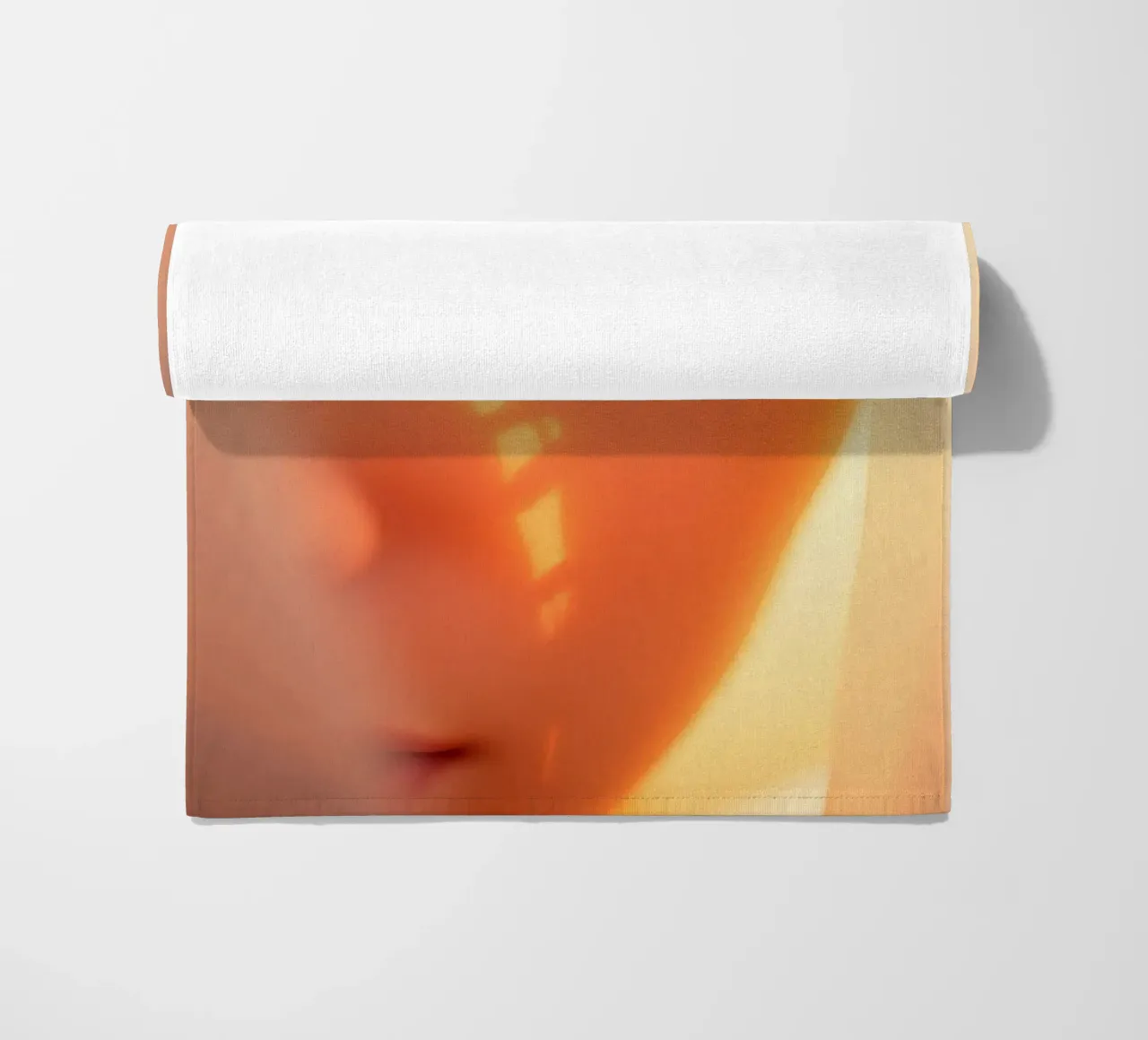 Stunning close-up of a woman's eye with soft lighting beach towel by DesignDoodle