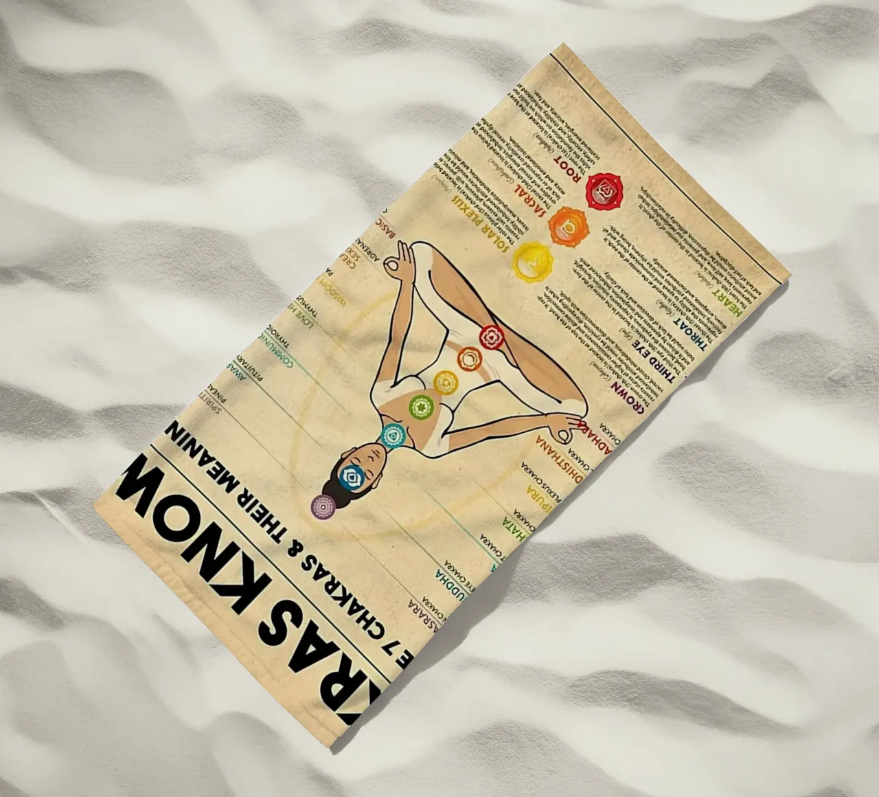 Poster sulla conoscenza dei 7 chakra telo mare da Maritiknowled