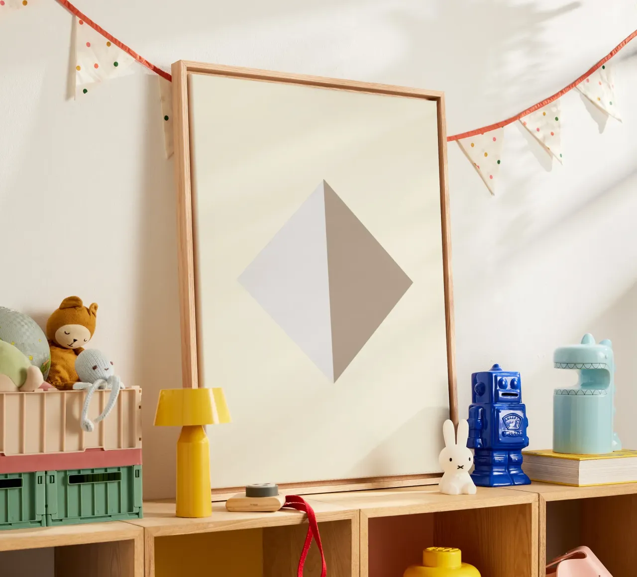 Minimal beige 02 tela con Cornice a cassetta da Little Dean
