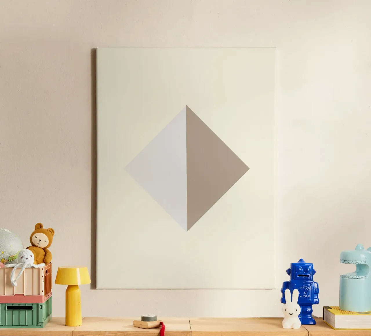 Minimal beige 02 tela con Cornice a cassetta da Little Dean