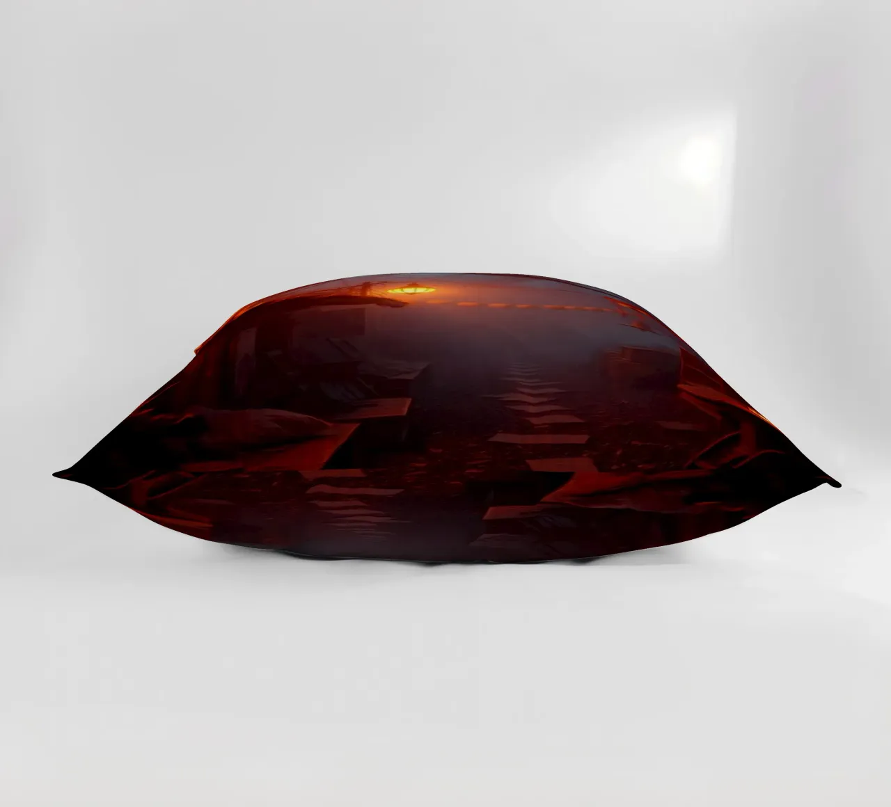 Incantevole vicolo con lanterne calde e nebbiolina cuscino da DesignDoodle