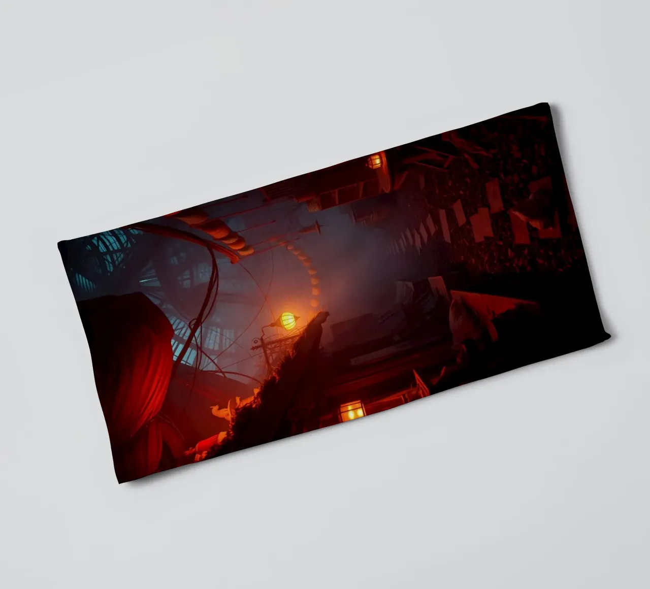 Enchanting alleyway with warm lanterns and mist towel by DesignDoodle
