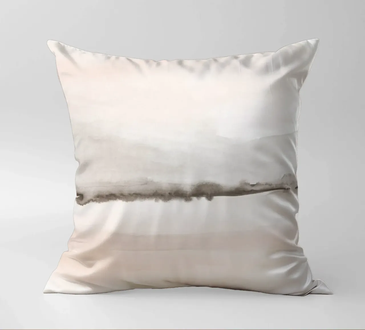 Zacht koraal en grijze bergen kussen van NouveauPrints