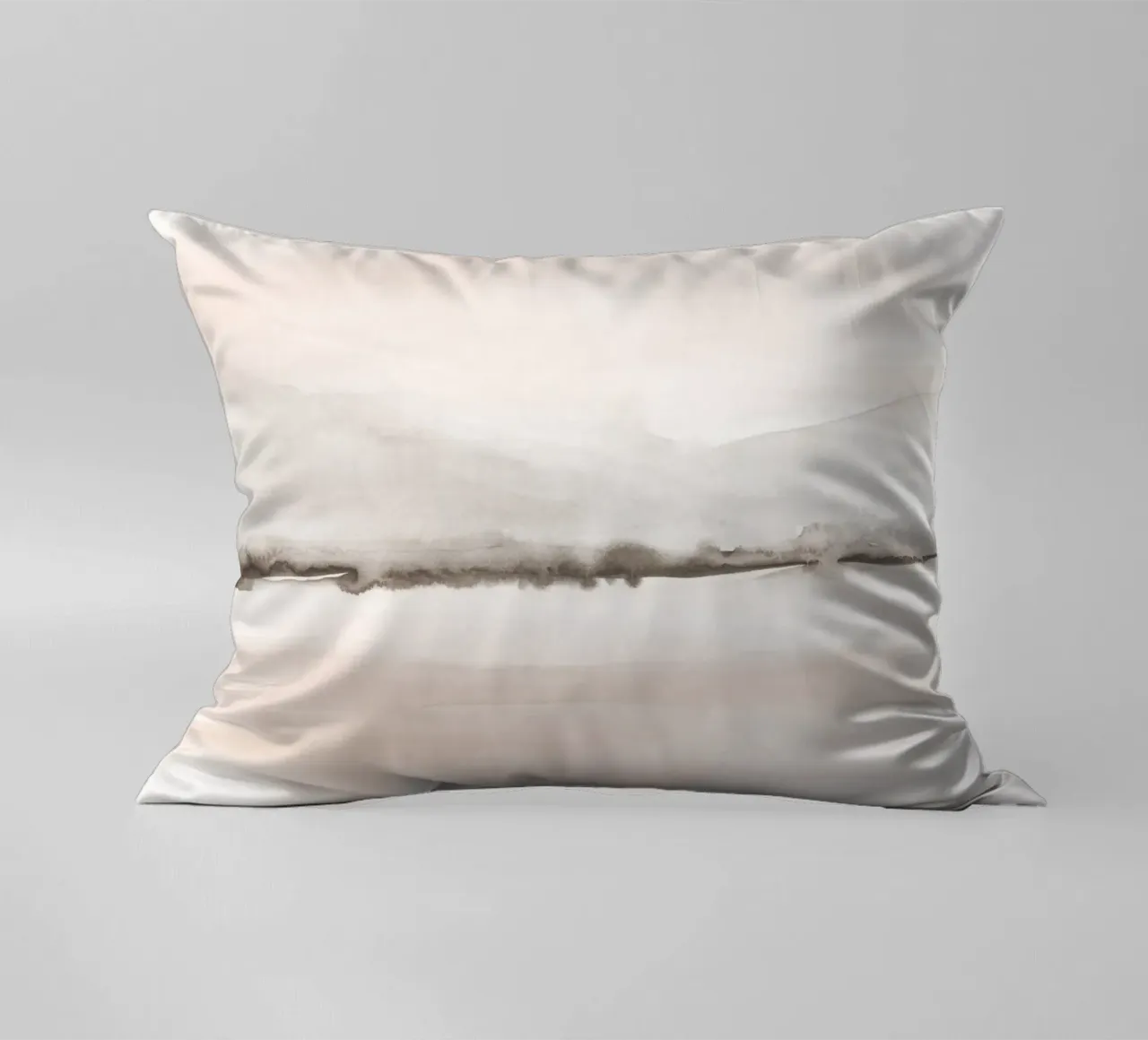 Zacht koraal en grijze bergen kussen van NouveauPrints