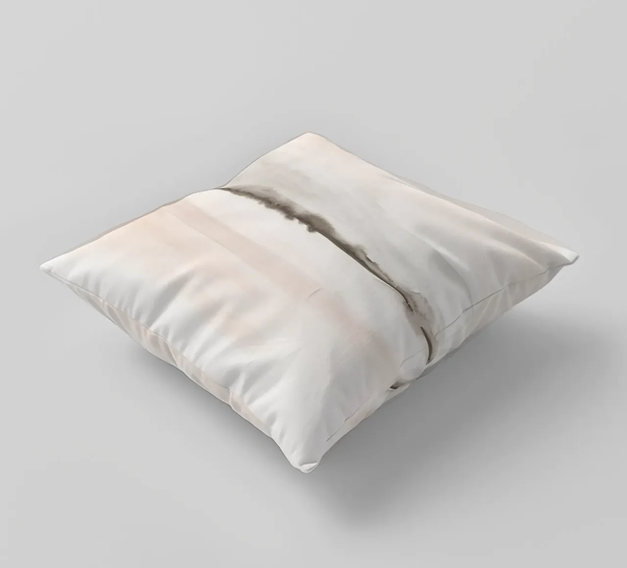 Zacht koraal en grijze bergen kussen van NouveauPrints