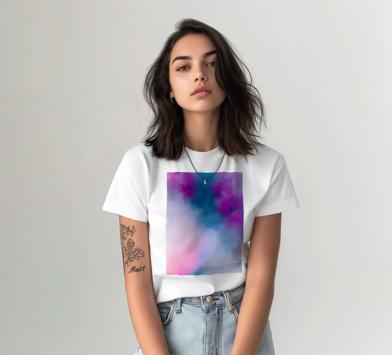 abstract design showcasing soft pastel colors blending t-shirt by DesignDoodle