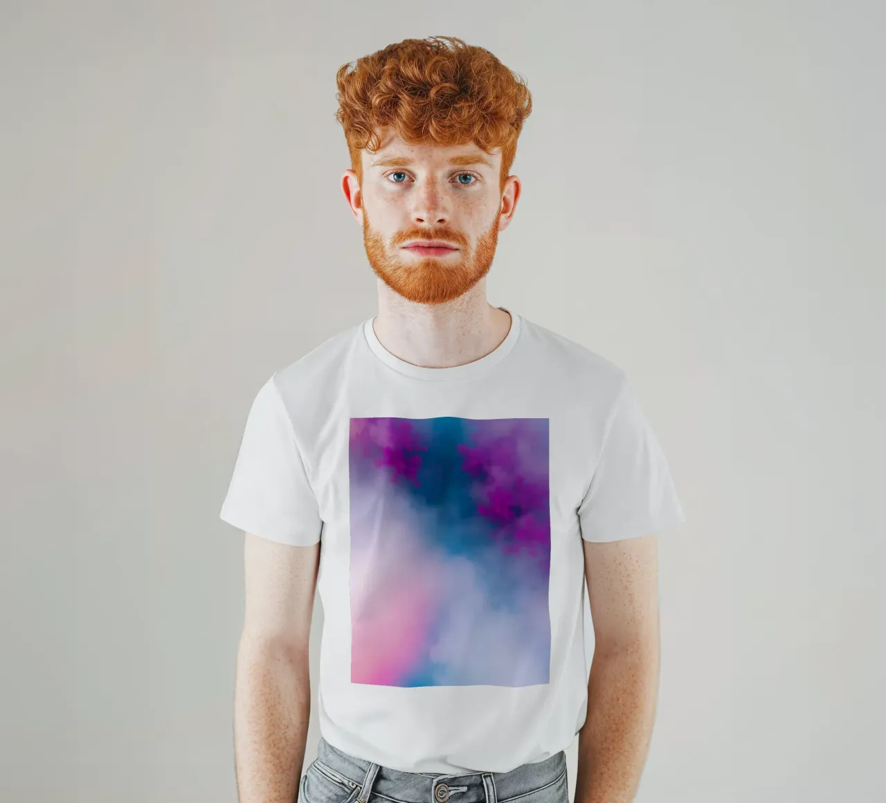 abstract design showcasing soft pastel colors blending t-shirt by DesignDoodle