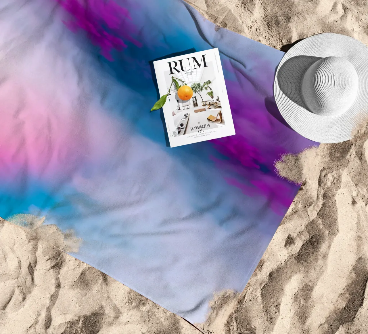 abstract design showcasing soft pastel colors blending beach towel by DesignDoodle